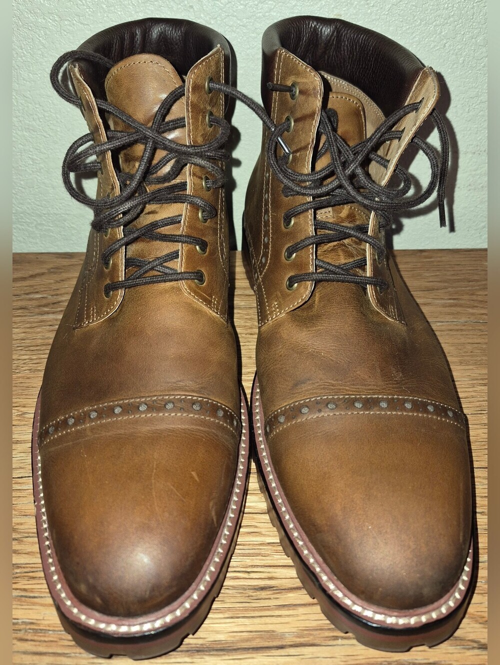 Warfield & Grand Porter Men’s Cap Toe Shoe Boot Chestnut Size 11 - Picture 4 of 7